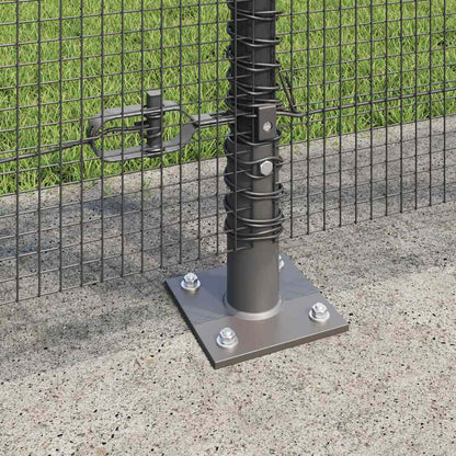 Fence with Posts Grey 1.2 x 50 m Steel
