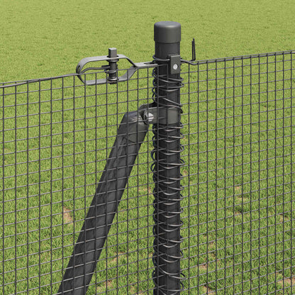 Fence with Posts Grey 1.2 x 50 m Steel