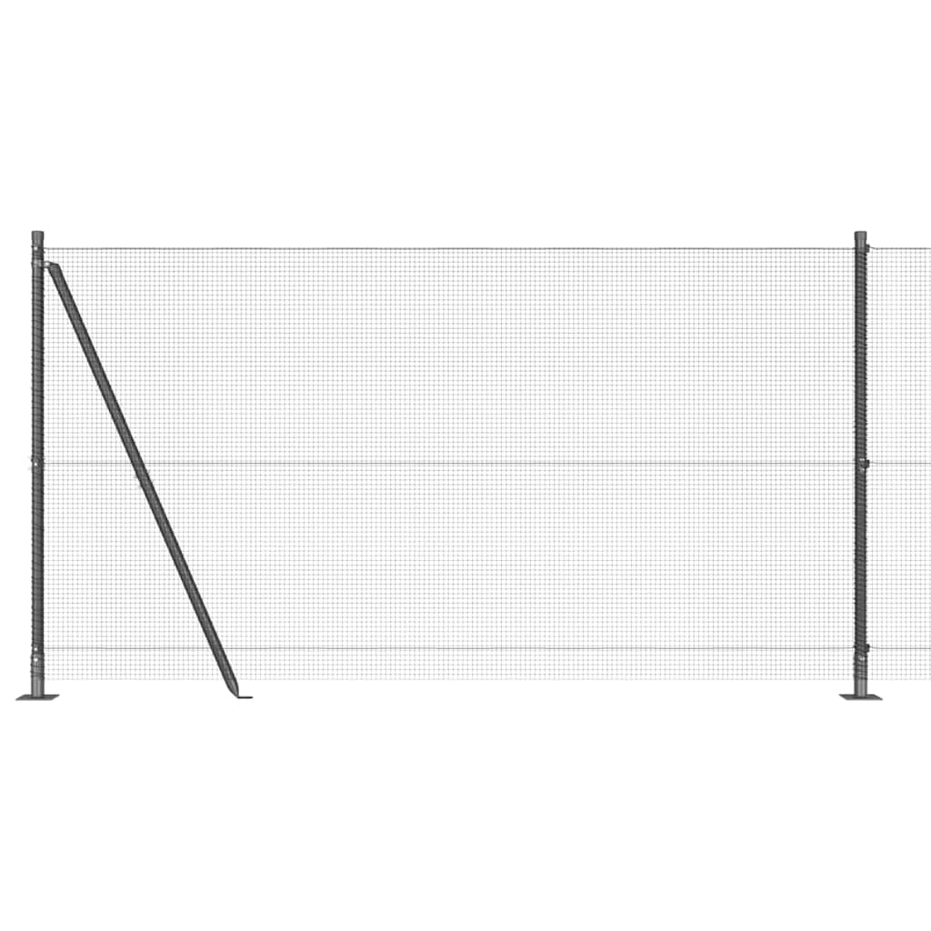 Fence with Posts Grey 1.2 x 50 m Steel