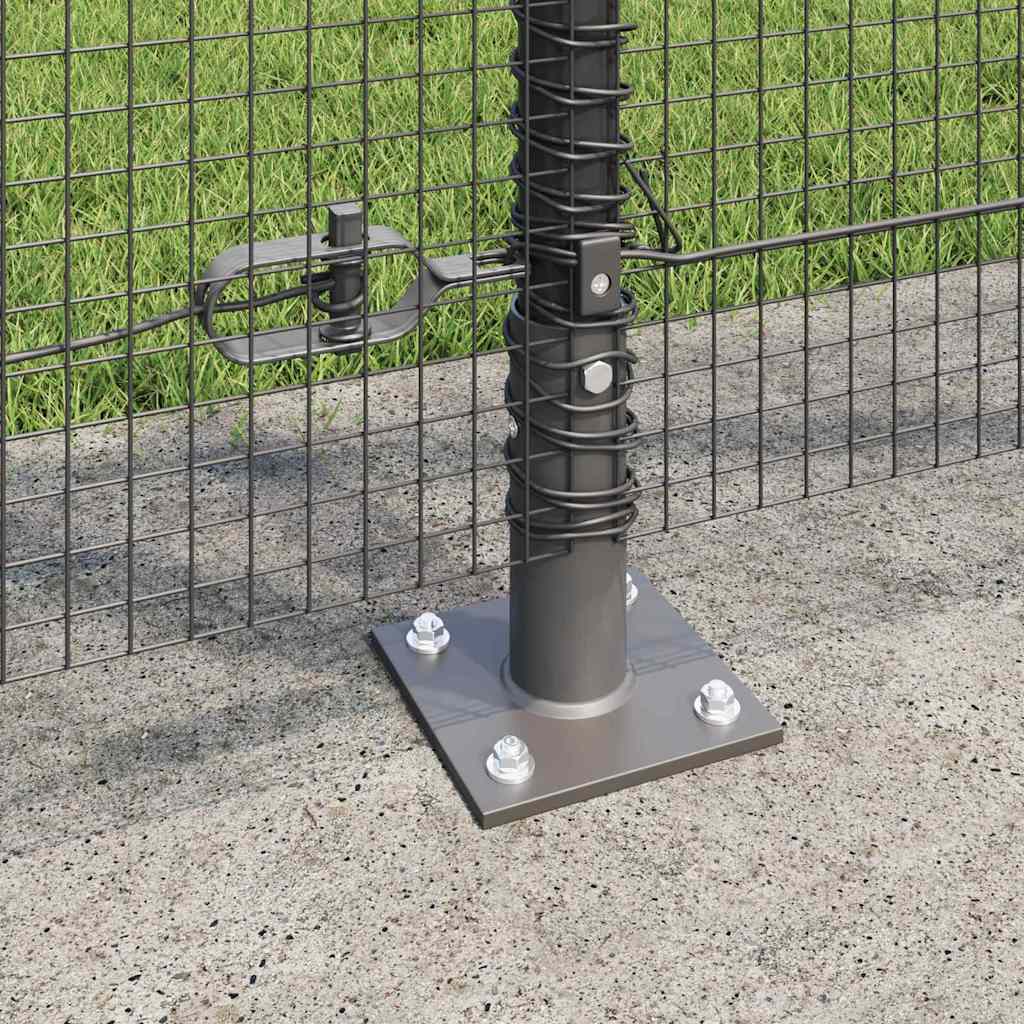 Fence with Posts Grey 1.2 x 50 m Steel