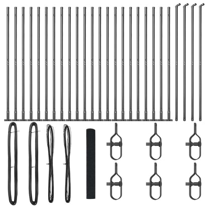 Fence with Posts Grey 1.2 x 50 m Steel