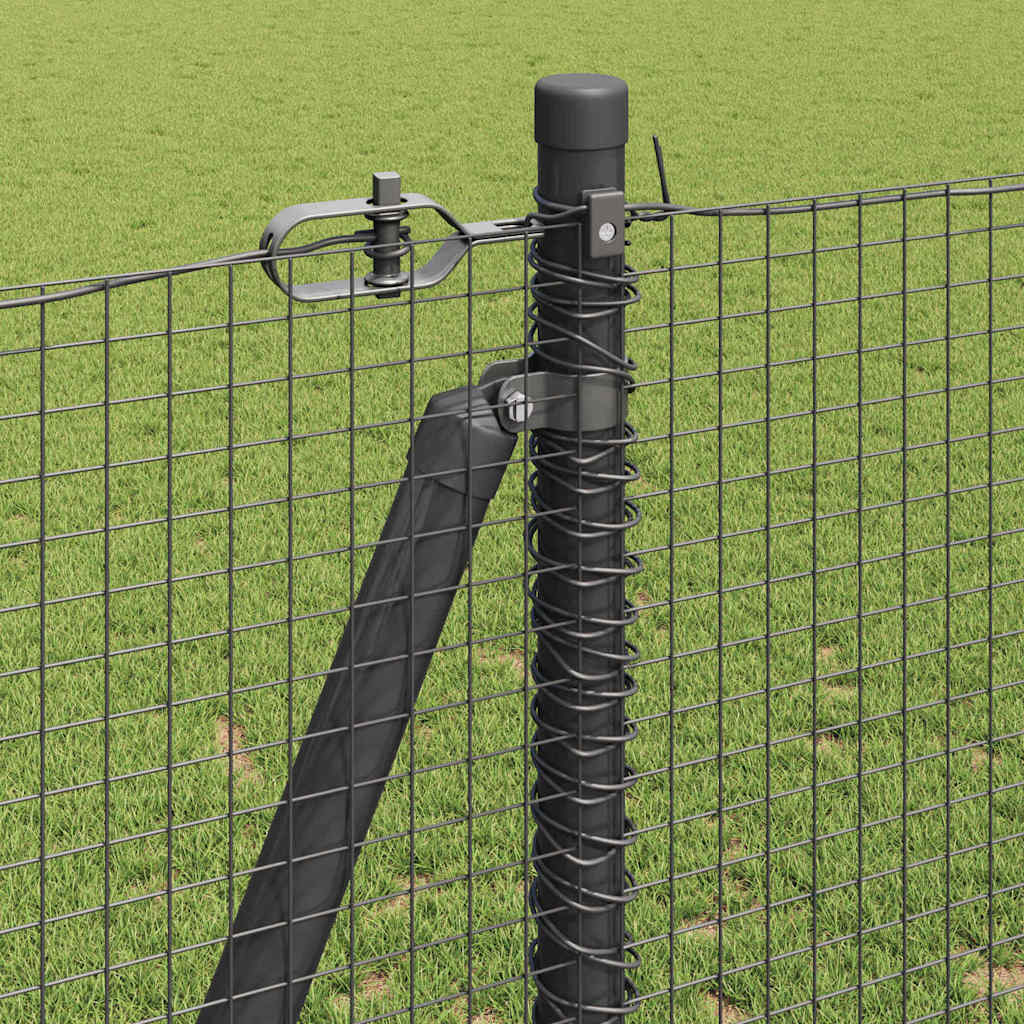 Fence with Posts Grey 1.2 x 50 m Steel