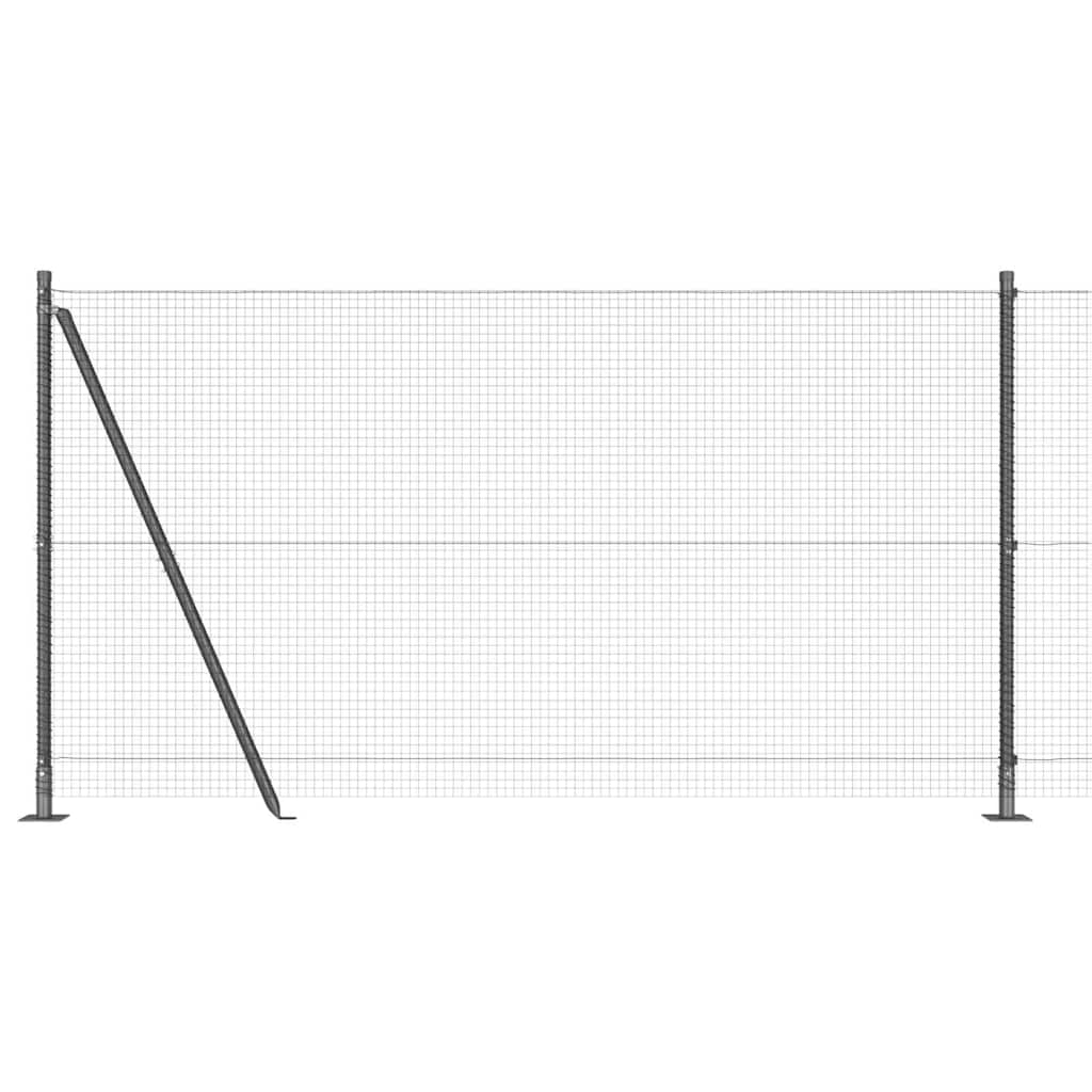 Fence with Posts Grey 1.2 x 50 m Steel