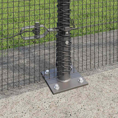 Fence with Posts Grey 1.4 x 50 m Steel