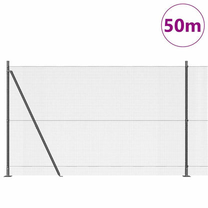 Fence with Posts Grey 1.4 x 50 m Steel