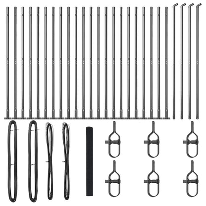 Fence with Posts Grey 1.4 x 50 m Steel