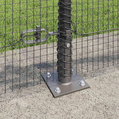 Fence with Posts Grey 0.4 x 100 m Steel