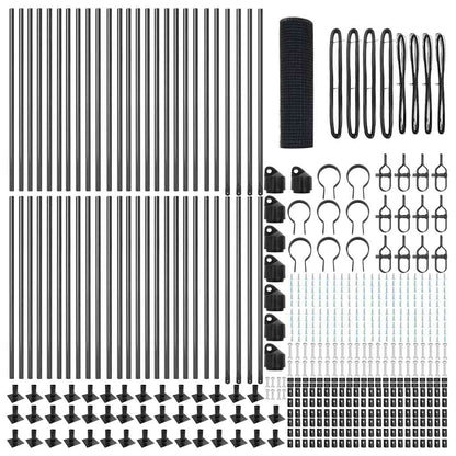 Fence with Posts Grey 0.5 x 100 m Steel
