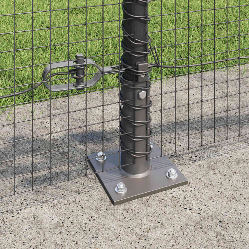 Fence with Posts Grey 0.6 x 100 m Steel