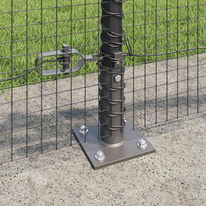 Fence with Posts Grey 0.6 x 100 m Steel