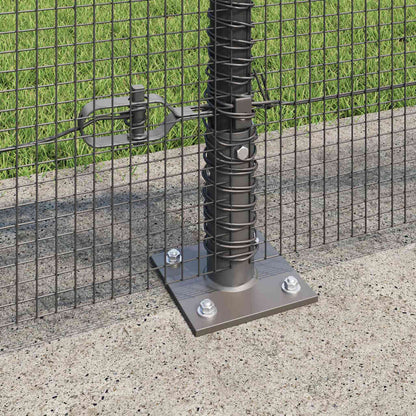 Fence with Posts Grey 1 x 100 m Steel