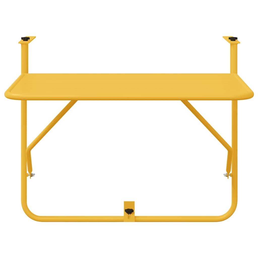 Hanging Balcony Table Folding Mustard 60 x 39 x 65 cm Steel