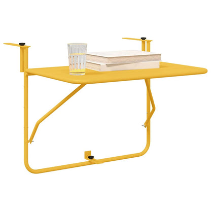 Hanging Balcony Table Folding Mustard 60 x 39 x 65 cm Steel