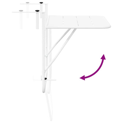 Hanging Balcony Table White 60 x 39 x 65 cm Steel