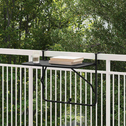 Hanging Balcony Table Black 60 x 39 x 65 cm Steel