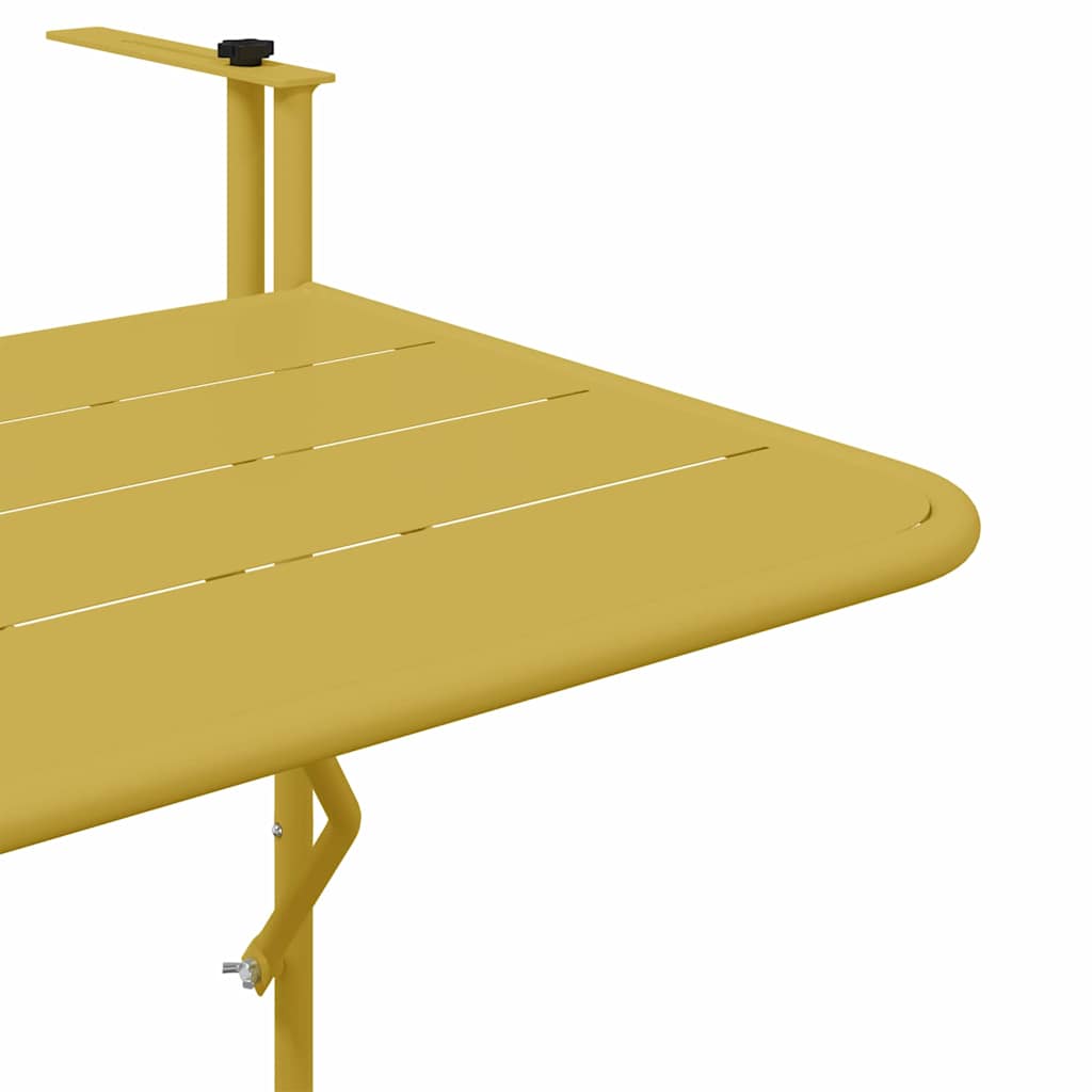 Hanging Balcony Table Folding Gold 60 x 39 x 65 cm Steel
