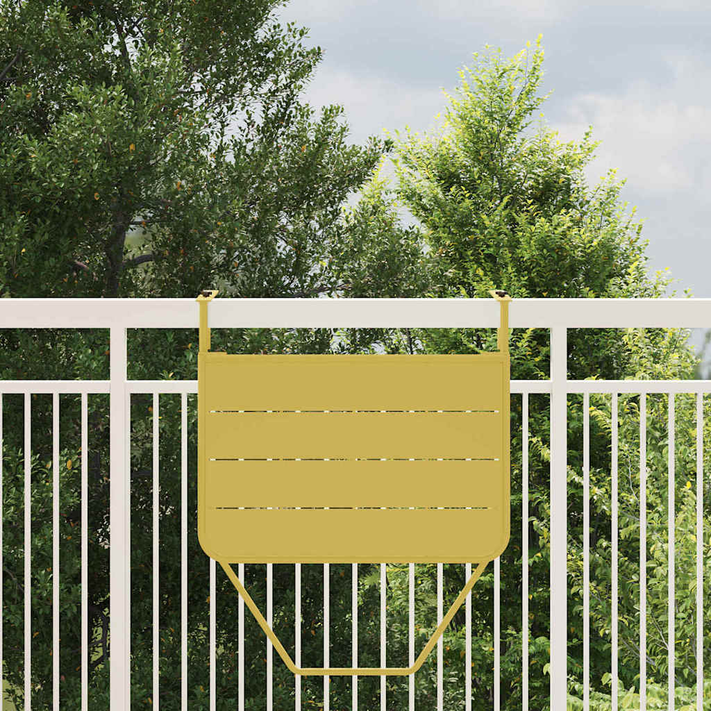 Hanging Balcony Table Folding Gold 60 x 39 x 65 cm Steel