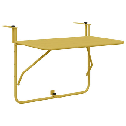 Hanging Balcony Table Folding Gold 60 x 39 x 65 cm Steel