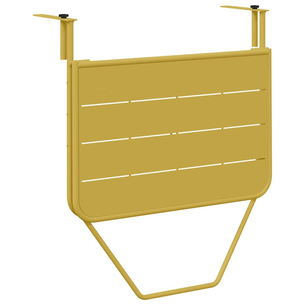 Hanging Balcony Table Folding Gold 60 x 39 x 65 cm Steel