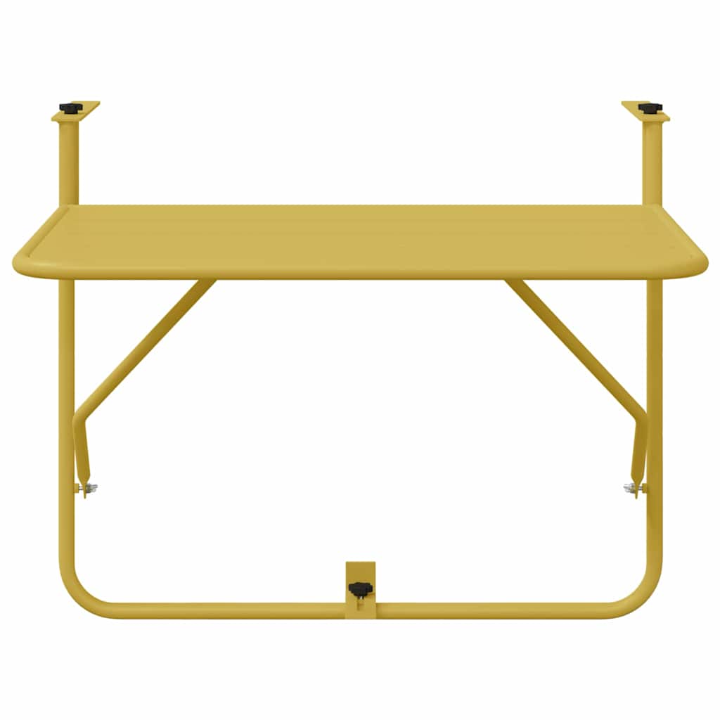 Hanging Balcony Table Folding Gold 60 x 39 x 65 cm Steel