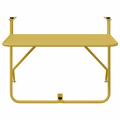 Hanging Balcony Table Folding Gold 60 x 39 x 65 cm Steel