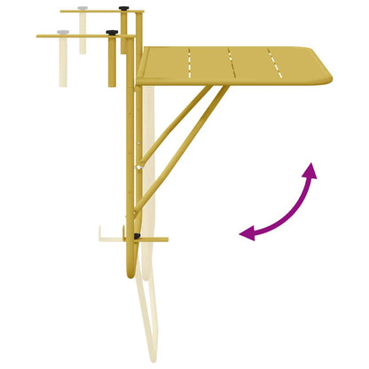 Hanging Balcony Table Folding Gold 60 x 39 x 65 cm Steel
