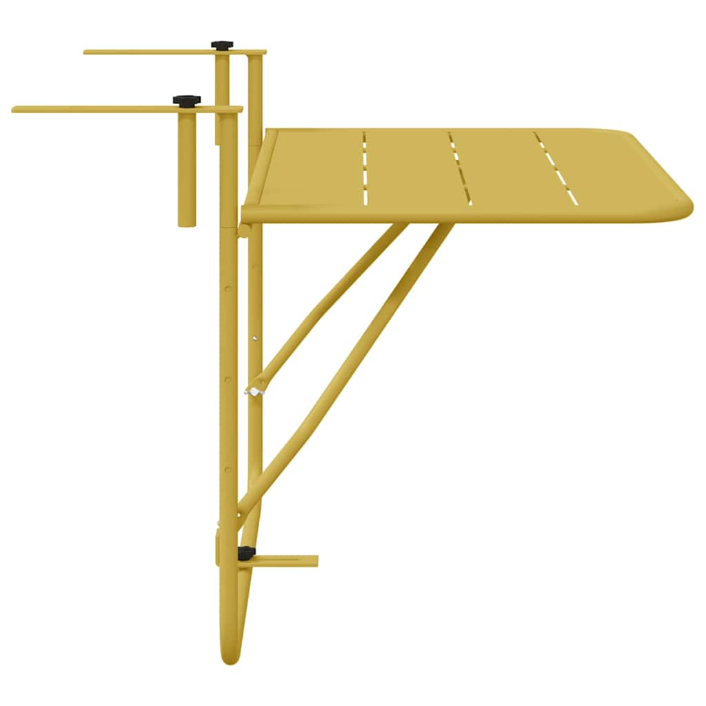 Hanging Balcony Table Folding Gold 60 x 39 x 65 cm Steel