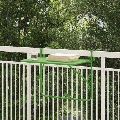 Hanging Balcony Table Folding Green 60 x 39 x 65 cm Steel