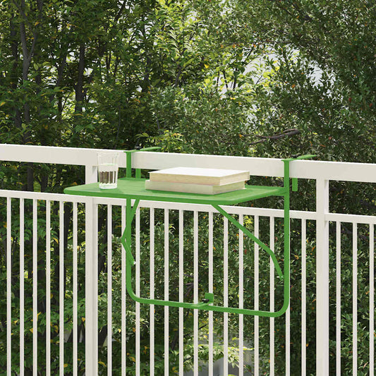 Hanging Balcony Table Folding Green 60 x 39 x 65 cm Steel
