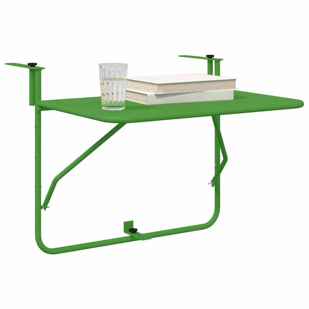 Hanging Balcony Table Folding Green 60 x 39 x 65 cm Steel