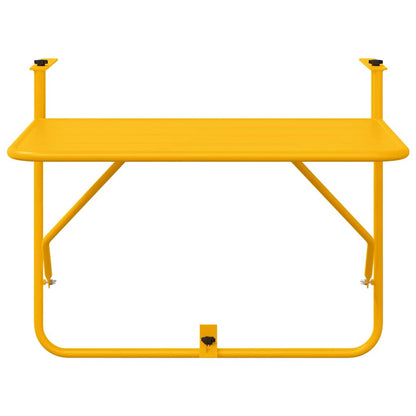 Hanging Balcony Table Yellow 60 x 39 x 65 cm Steel