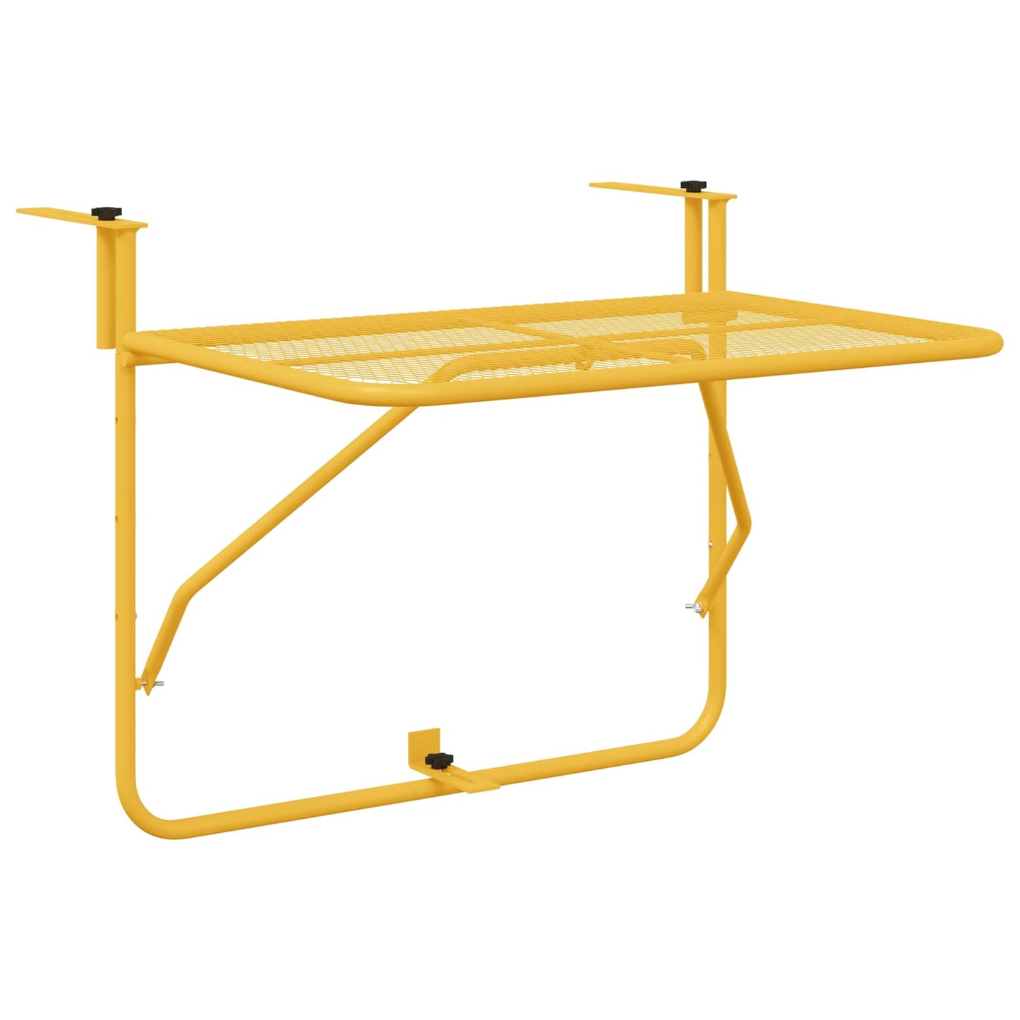 Hanging Balcony Table Folding Mustard 60 x 39 x 65 cm Steel