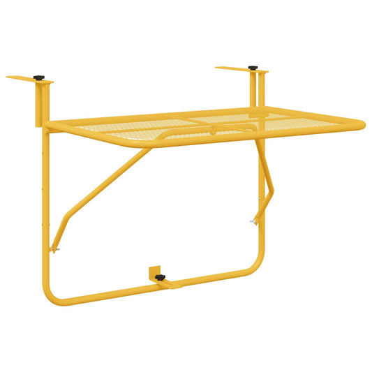 Hanging Balcony Table Folding Mustard 60 x 39 x 65 cm Steel
