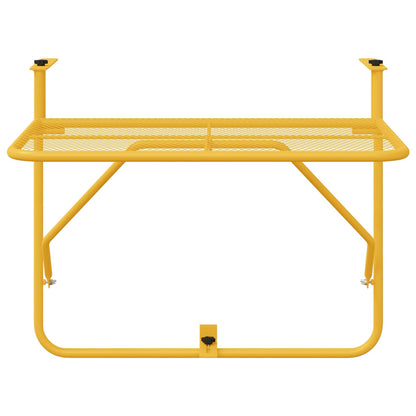 Hanging Balcony Table Folding Mustard 60 x 39 x 65 cm Steel