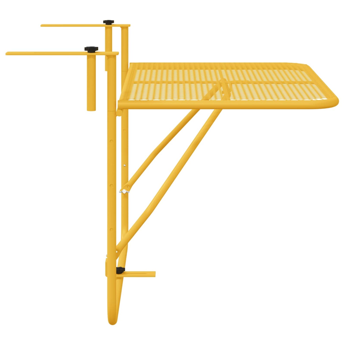 Hanging Balcony Table Folding Mustard 60 x 39 x 65 cm Steel