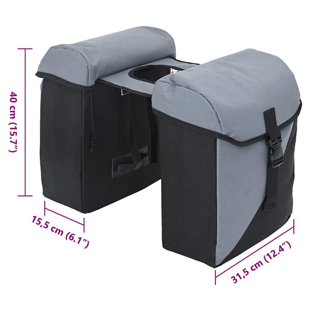 Bicycle Bag Black and Grey 15.5 x 31.5 x 40 cm Polyester