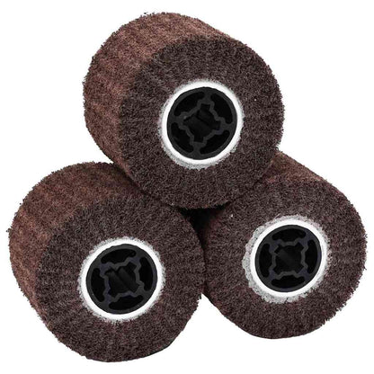 Sanding Rollers 3 pcs Brown 12 x 12 x 10 cm Synthetic fibre