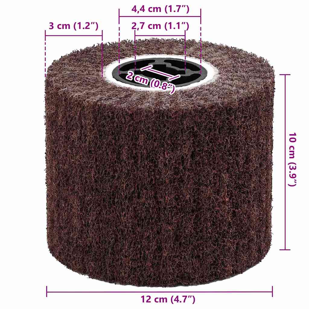 Sanding Rollers 3 pcs Brown 12 x 12 x 10 cm Synthetic fibre