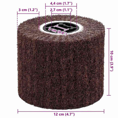 Sanding Rollers 3 pcs Brown 12 x 12 x 10 cm Synthetic fibre