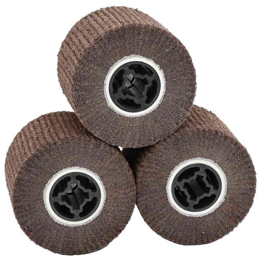 Sanding Rollers 3 pcs Brown 12 x 12 x 10 cm Synthetic fibre