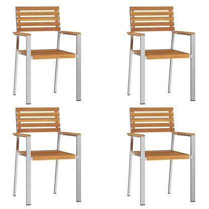 Garden Chair 4 pcs Brown 56 x 54.5 x 87cm Solid Acacia wood