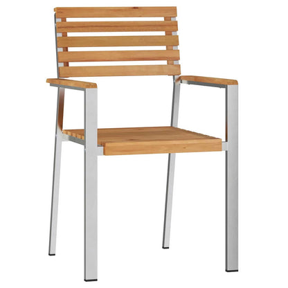 Garden Chair 2 pcs Brown 56 x 54.5 x 87cm Solid Teak wood