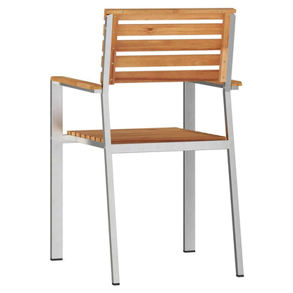 Garden Chair 2 pcs Brown 56 x 54.5 x 87cm Solid Teak wood