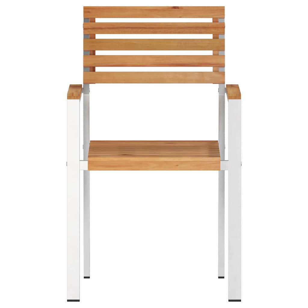 Garden Chair 2 pcs Brown 56 x 54.5 x 87cm Solid Teak wood