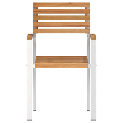 Garden Chair 2 pcs Brown 56 x 54.5 x 87cm Solid Teak wood
