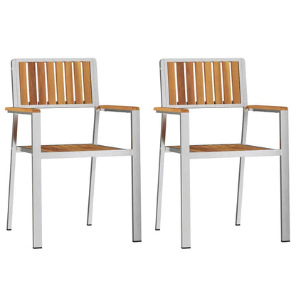 Garden Chair 2 pcs Brown 56 x 54.5 x 87cm Solid Acacia wood