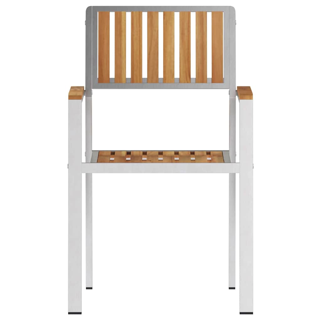 Garden Chair 2 pcs Brown 56 x 54.5 x 87cm Solid Teak wood