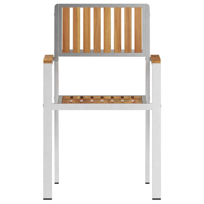 Garden Chair 2 pcs Brown 56 x 54.5 x 87cm Solid Teak wood