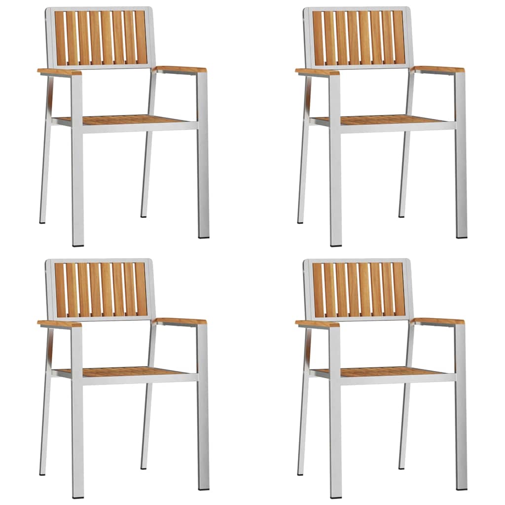 Garden Chair 4 pcs Brown 56 x 54.5 x 87cm Solid Teak wood