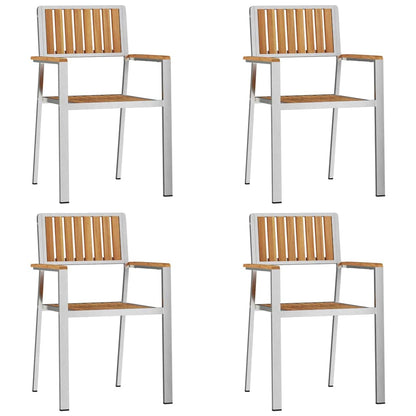 Garden Chair 4 pcs Brown 56 x 54.5 x 87cm Solid Teak wood